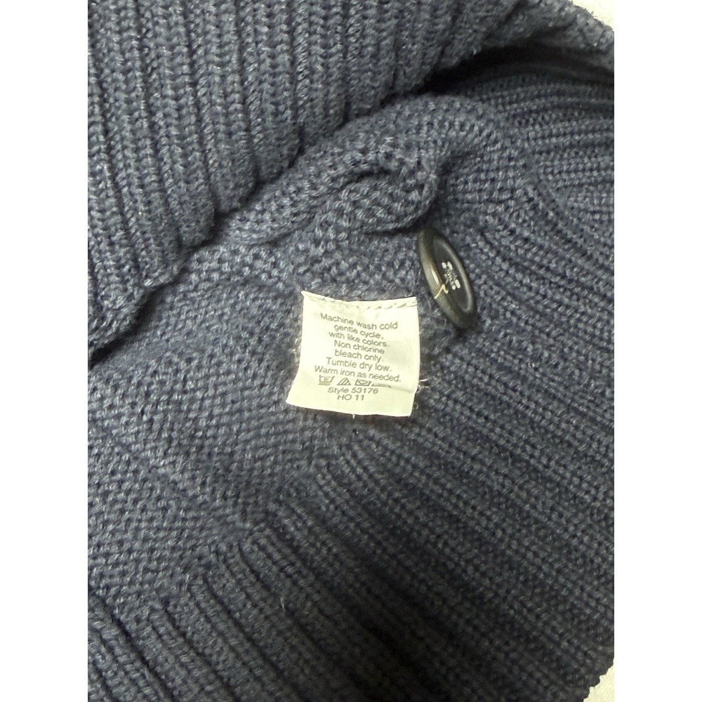 J Crew shawl collar Cardigan XL Navy cable knit button up Grandpa Core coastal - Picture 11 of 11